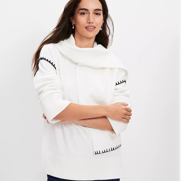 Loft sweater with removable scarf BNWOT - Picture 1 of 5